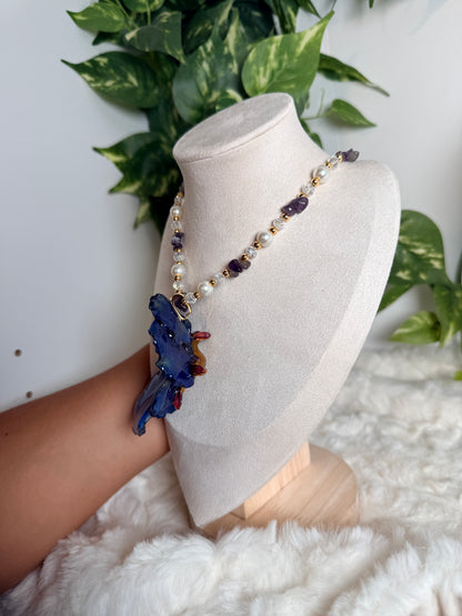 Blue Flamboyán Gemstone Necklace