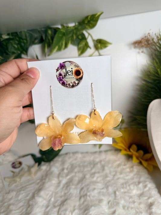 Honey Orchid Threader Earrings