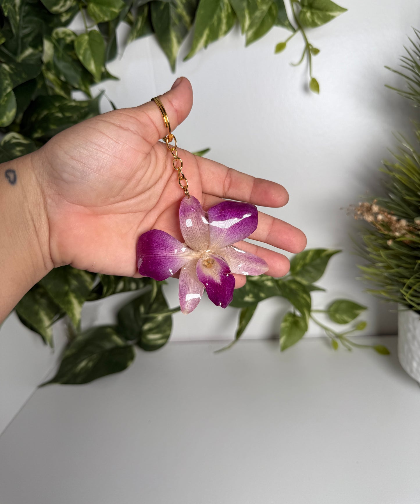 Orchid Keychain