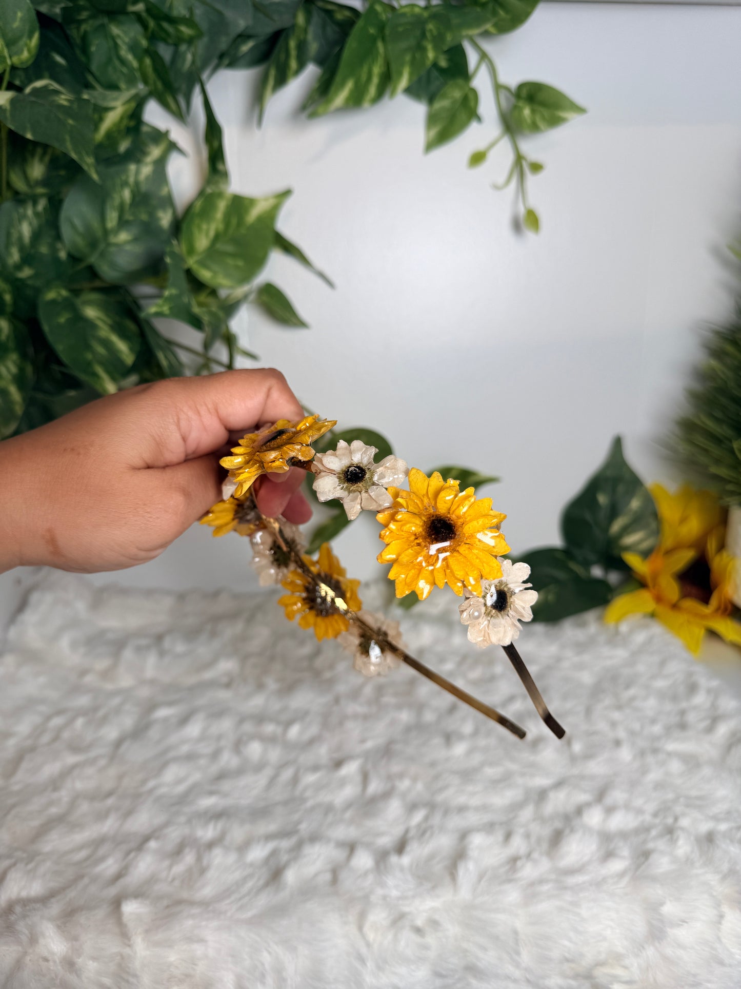 Sunflower & Daisy Meadow Crown