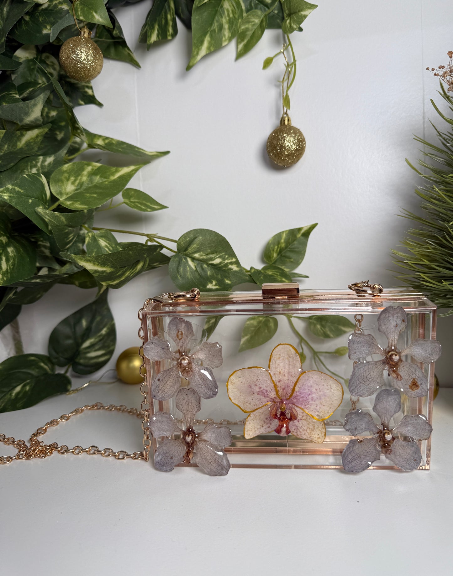 Acrylic Floral Handbag