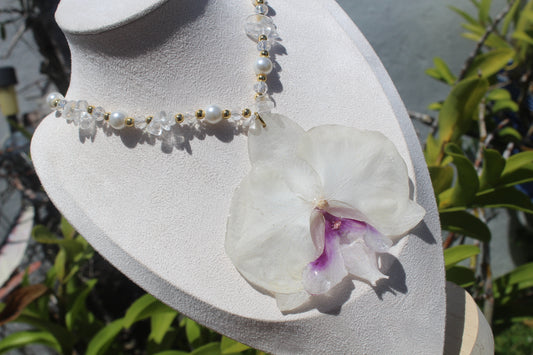 White/purple Phalaenopsis Fairy necklace