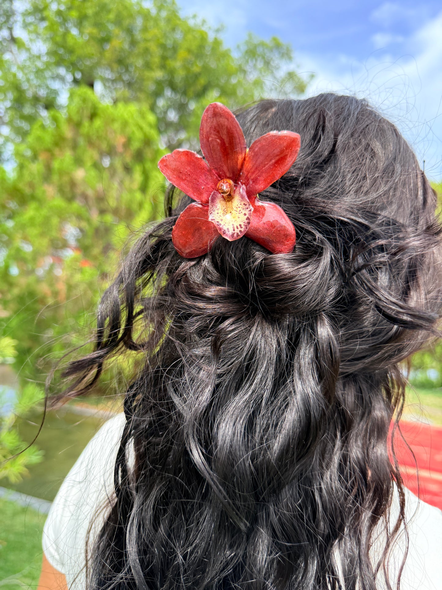 Gabriela Ruby Cymbidium Hair Fork