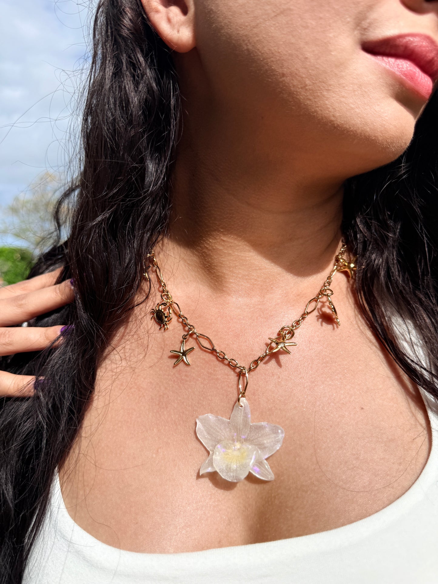Pearl Tide Charm Necklace