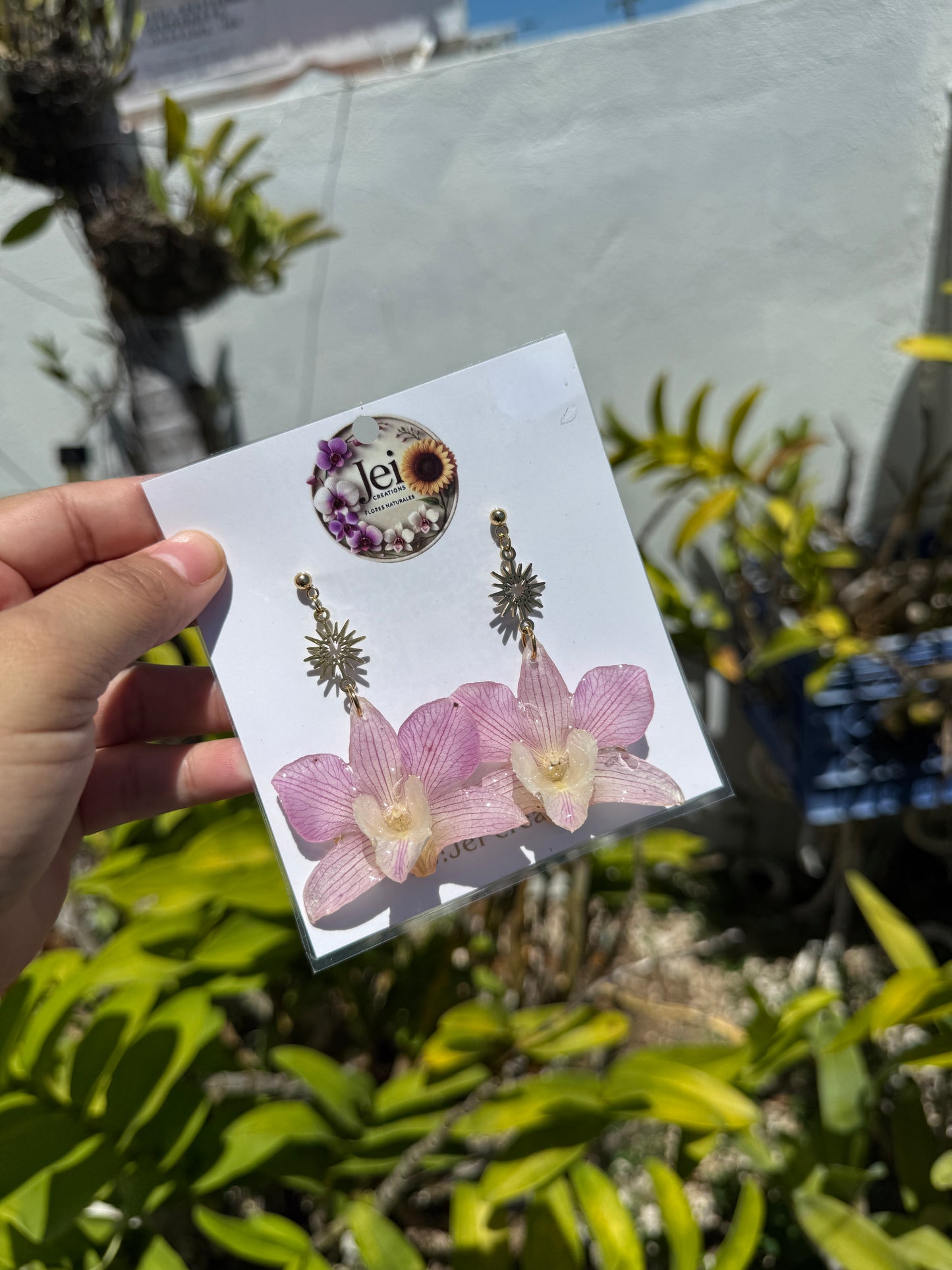 Dendrobium line Orchid earings