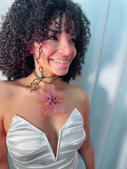 Pink amapola Choker (hibiscus)