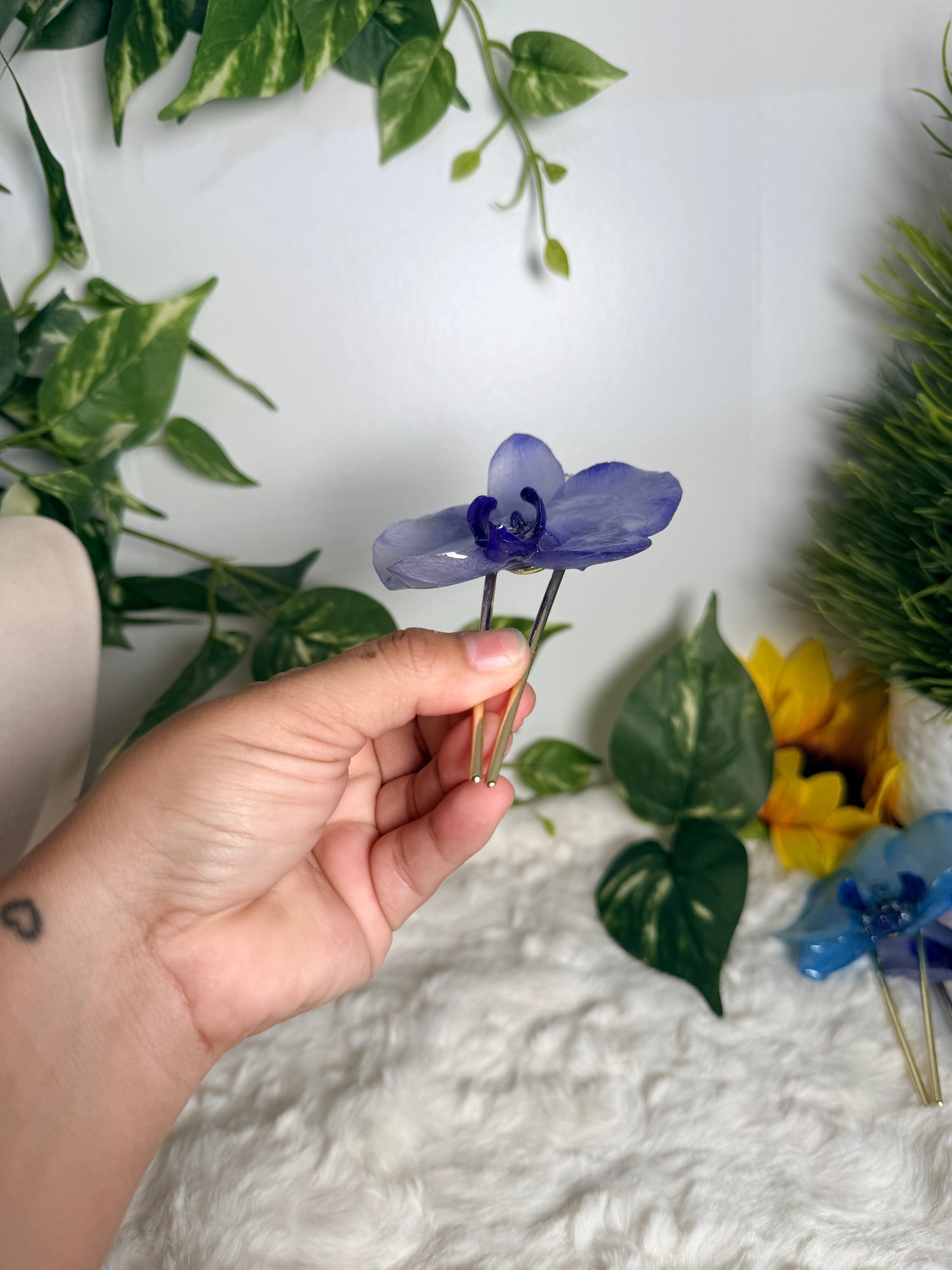 Indigo Bloom Hair Fork