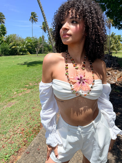 Blushed Poppy Muse 2-in-1 Necklace & Hair Clip 🌺✨