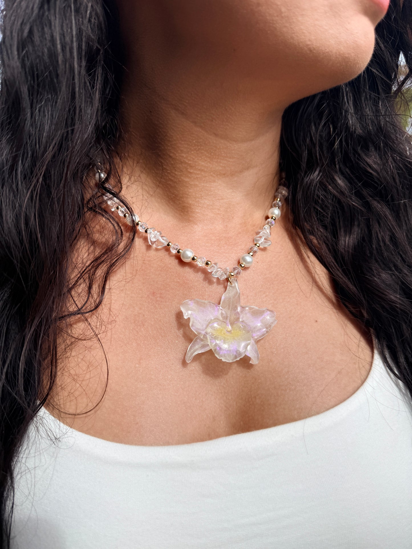 Moonveil Orchid Necklace