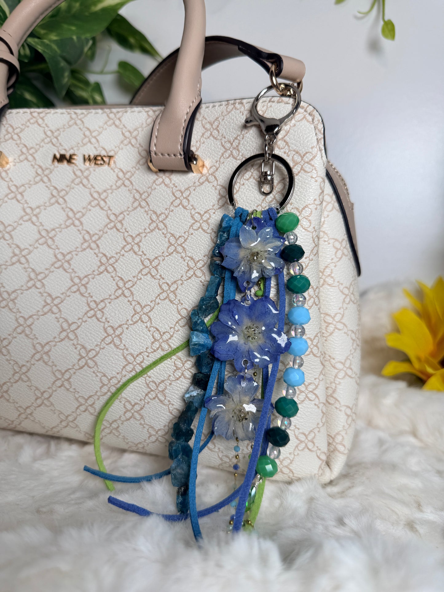 Delphinium Cascade Bag Charm