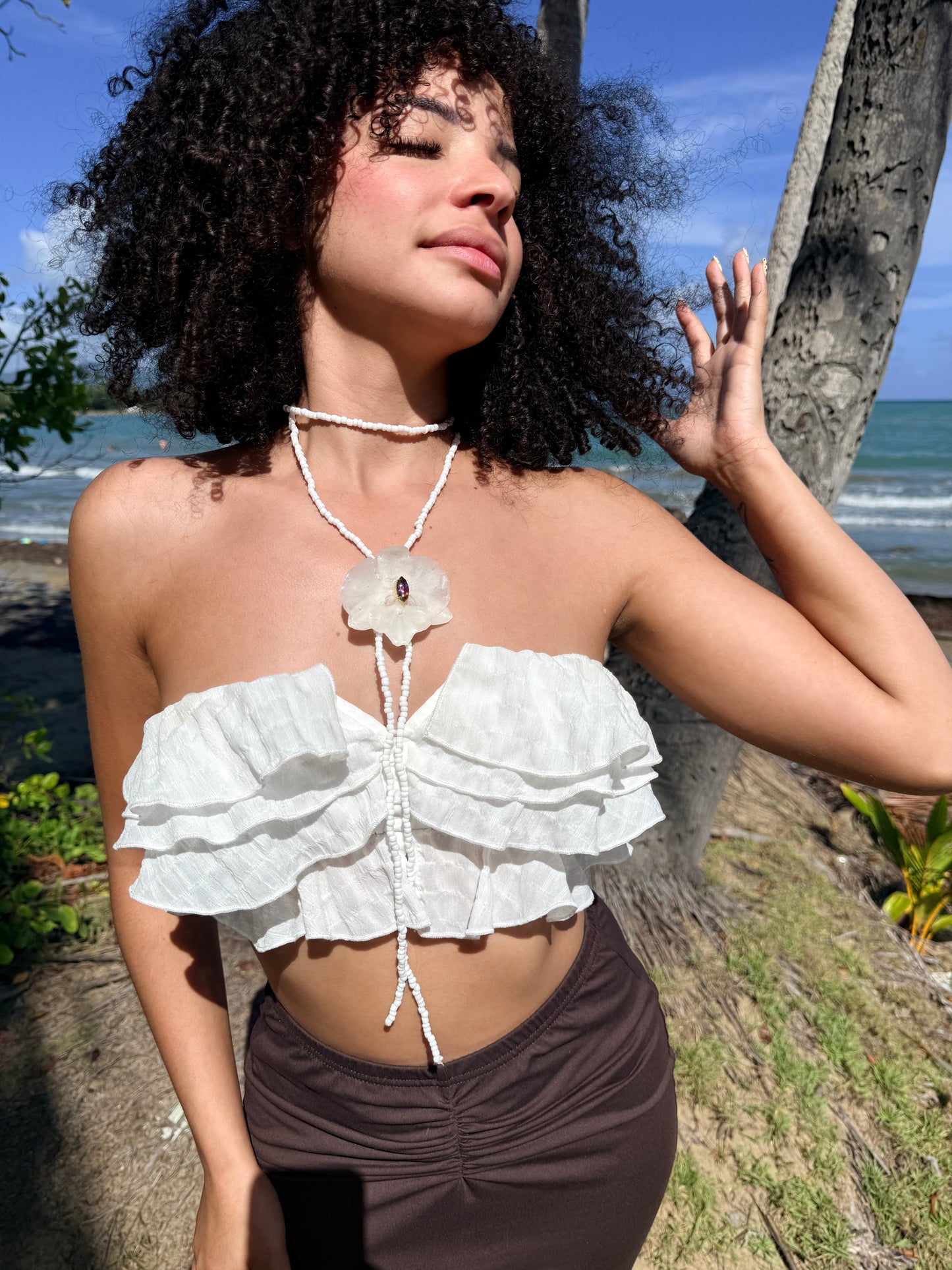 Eternal White Orchid Necklace