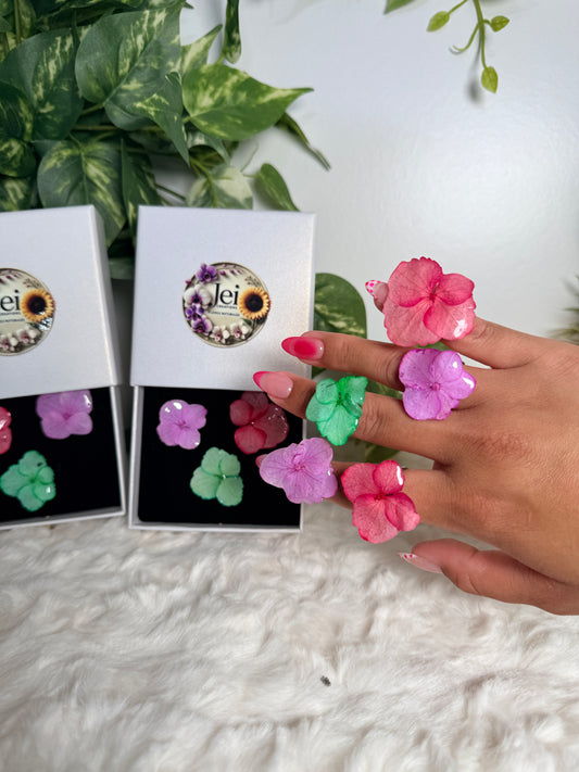 Hydrangea Candy Ring Trio