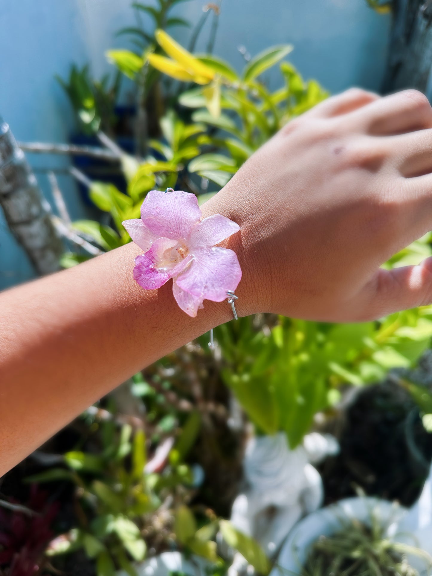 Purple/pink Orchid bracelet