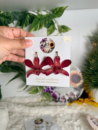 Dendrobium Orchid Statement Earrings