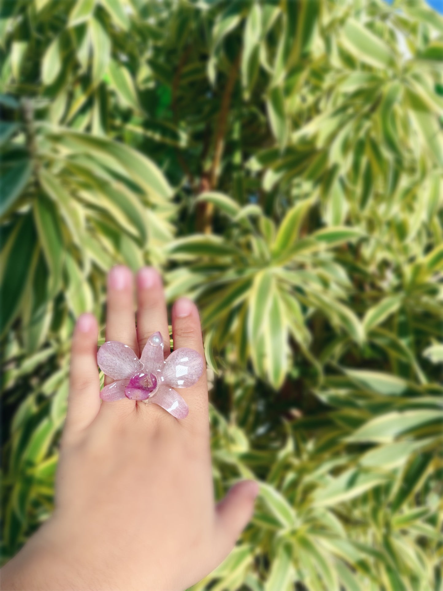 Purple Dendrobium ring