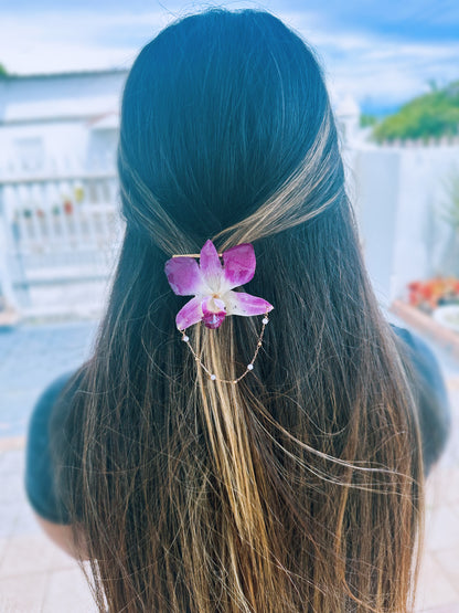 Pink/Purple Orchid Hair Clip