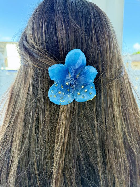 Sky Orchid Hair clip