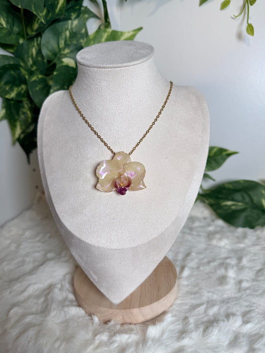 Ivory Orchid Mini Necklace