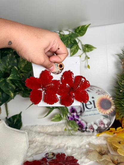 Red Poppy Stud Earrings(amapola)