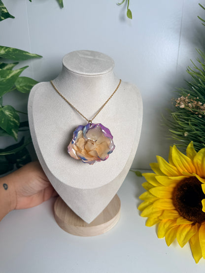 Colorful Rose Bloom Necklace