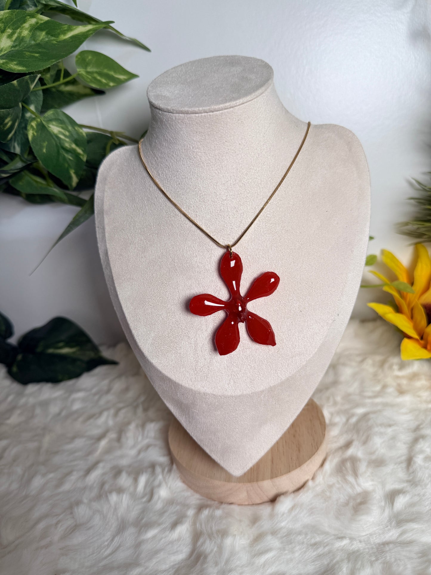 Red Orchid earings