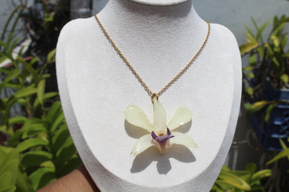 Dendrobium Orchid necklace