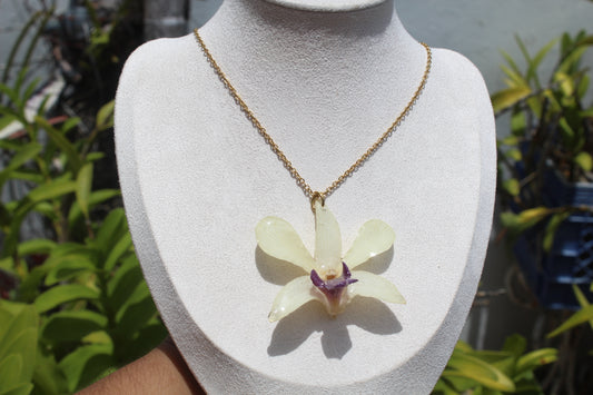 Dendrobium Orchid necklace