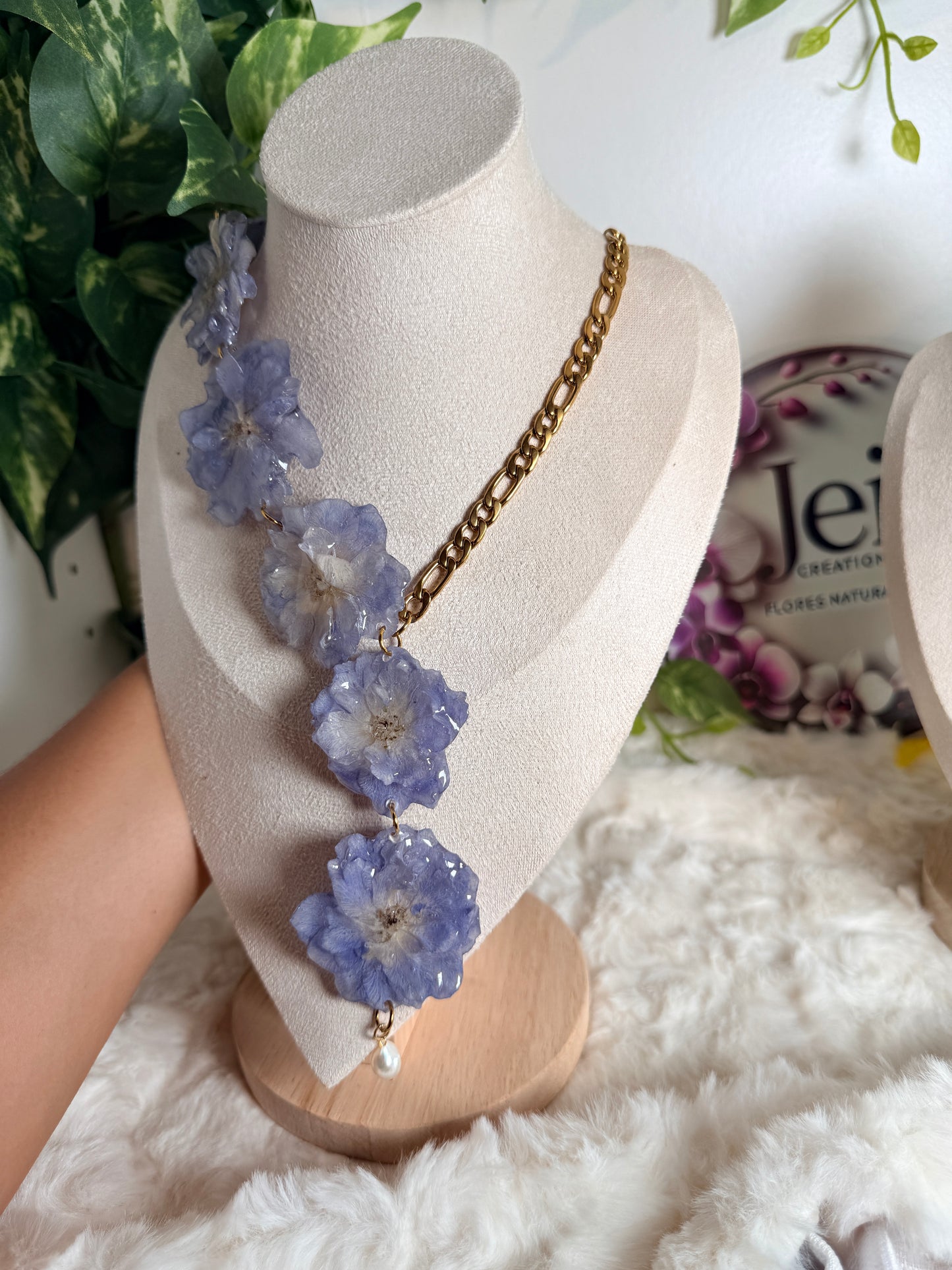 Delphinium Cascade Necklace