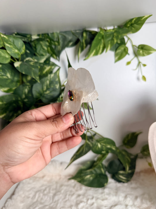 Ivory Amethyst – Orchid Hair Comb