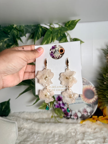 Ivory Cascade Delphinium Earrings
