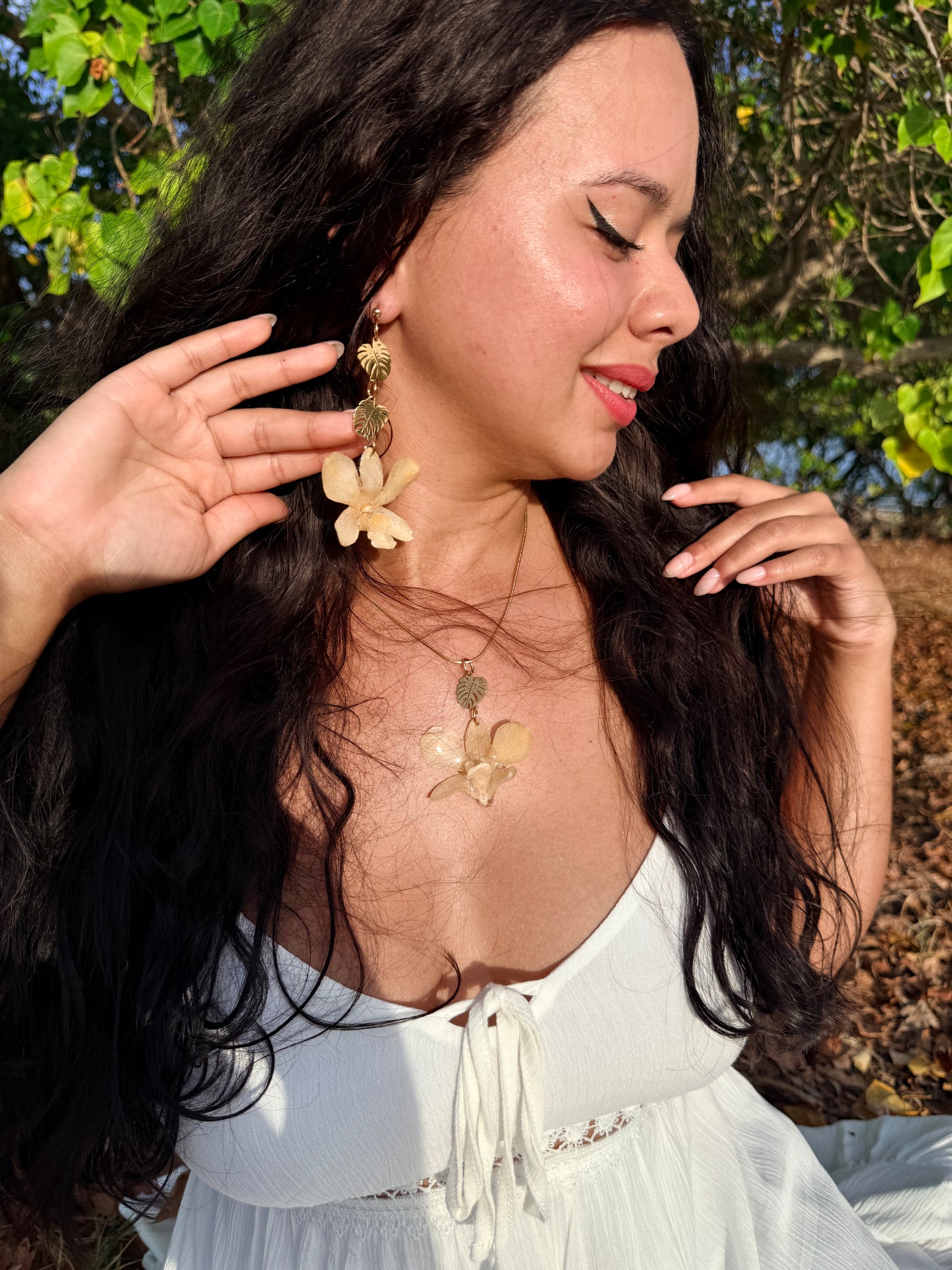 Ivory Orchid Jewelry Set