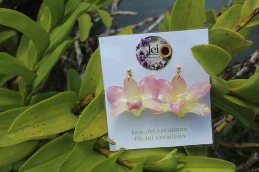 Pinky Orchid earings