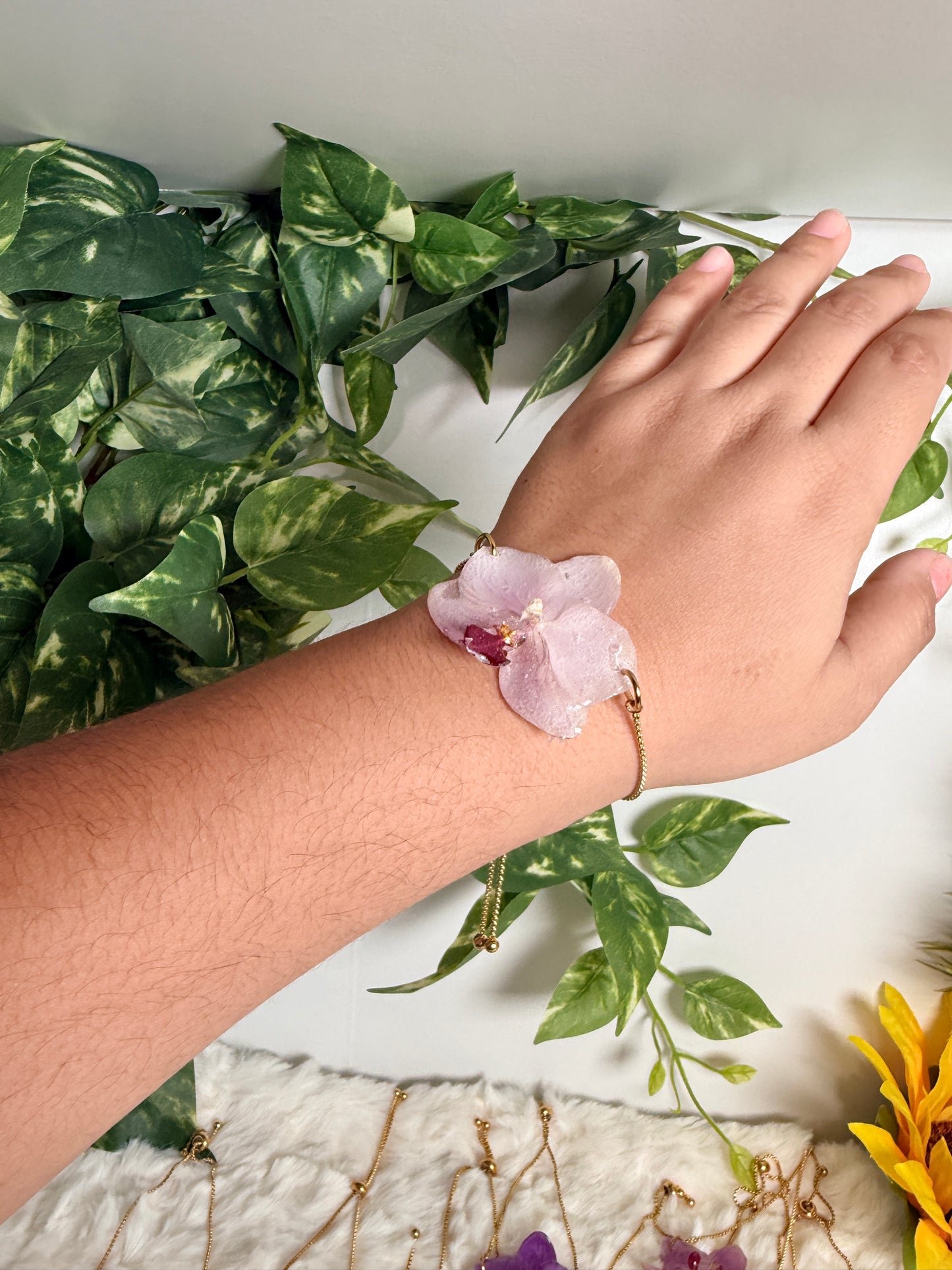 Baby orchid bracelet