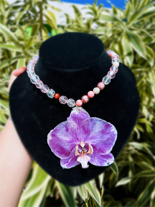 Purple Phalaenopsis necklace VIP