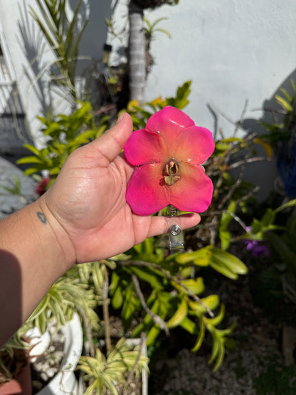 Orchid/flowers badge clip