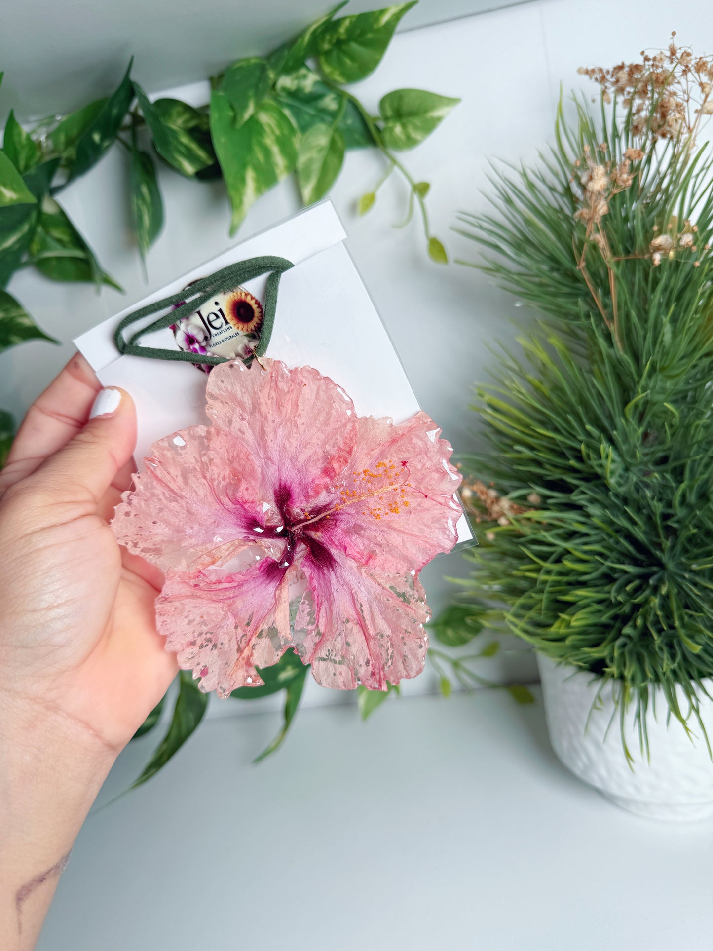 Pink amapola Choker (hibiscus)