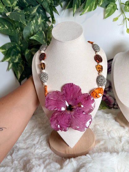 Exotic Poppy Statement Necklace