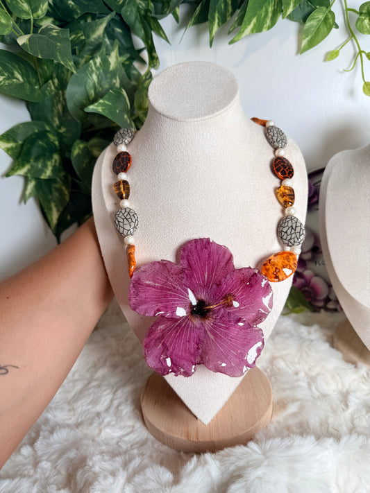 Exotic Poppy Statement Necklace