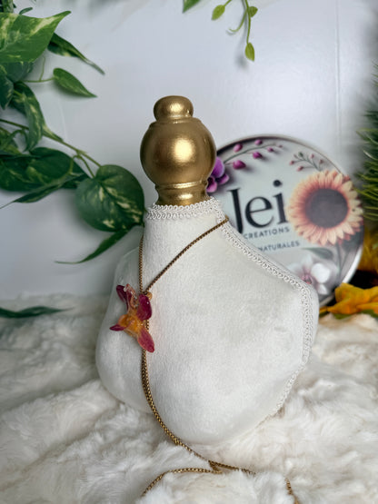 Blushing Orchid Lariat Necklace