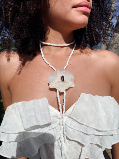 Eternal White Orchid Necklace