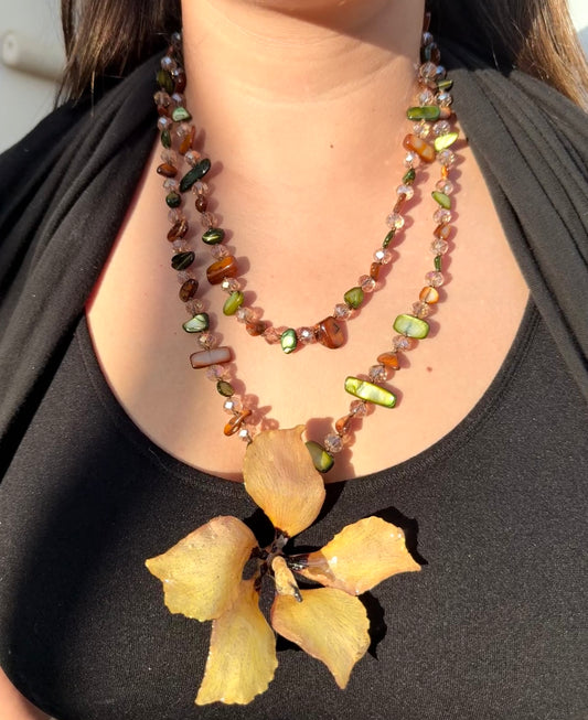 Golden Harvest Exotic Poppy Necklace