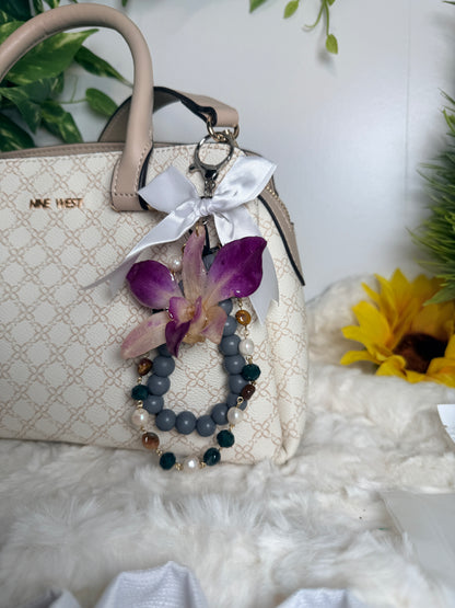 Purple Orchid Bag Charm