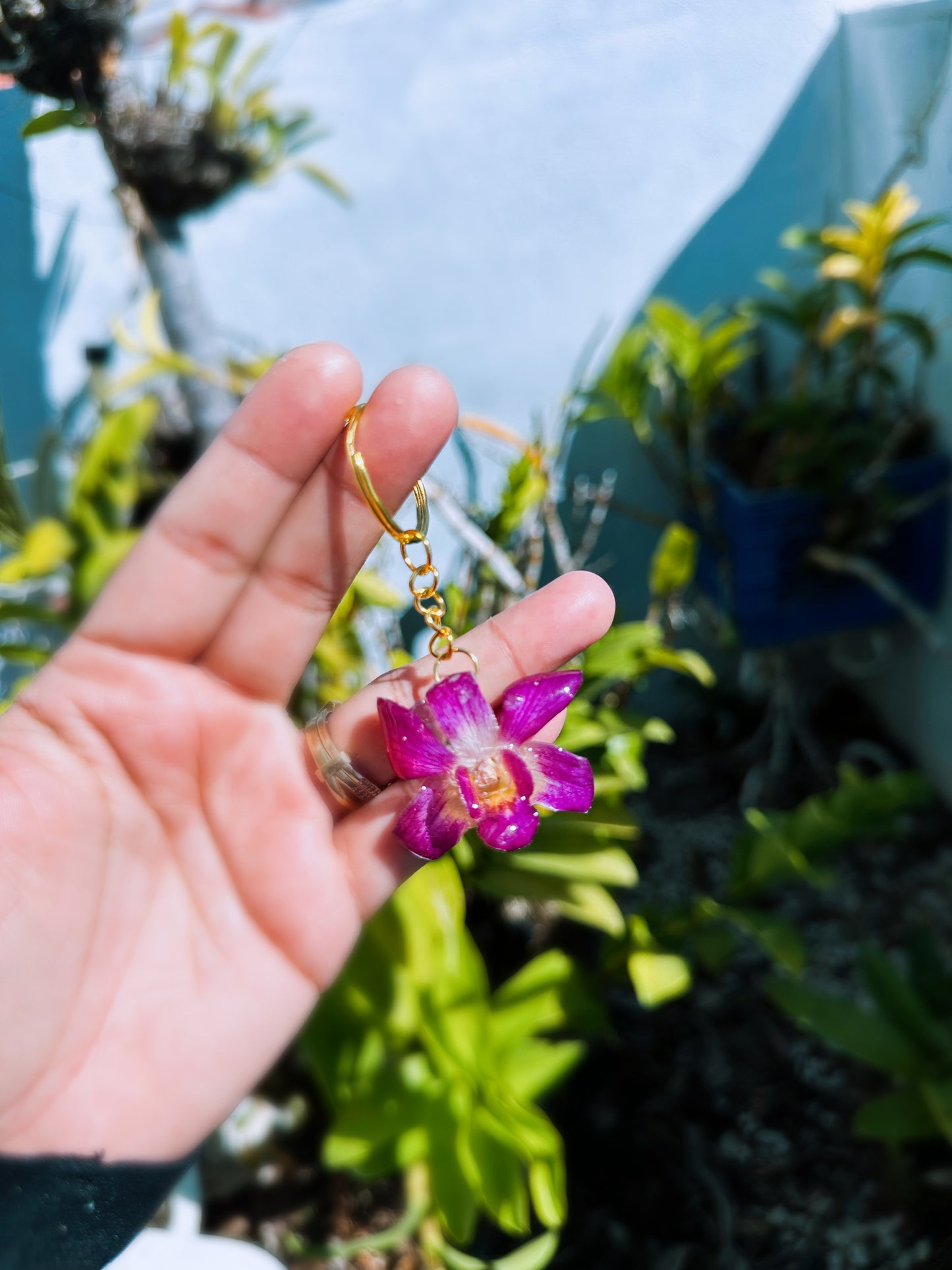 Orchid Keychain