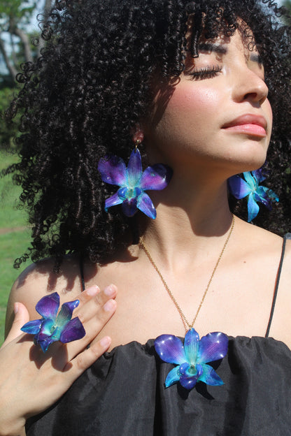 Blue Orchid floral Set