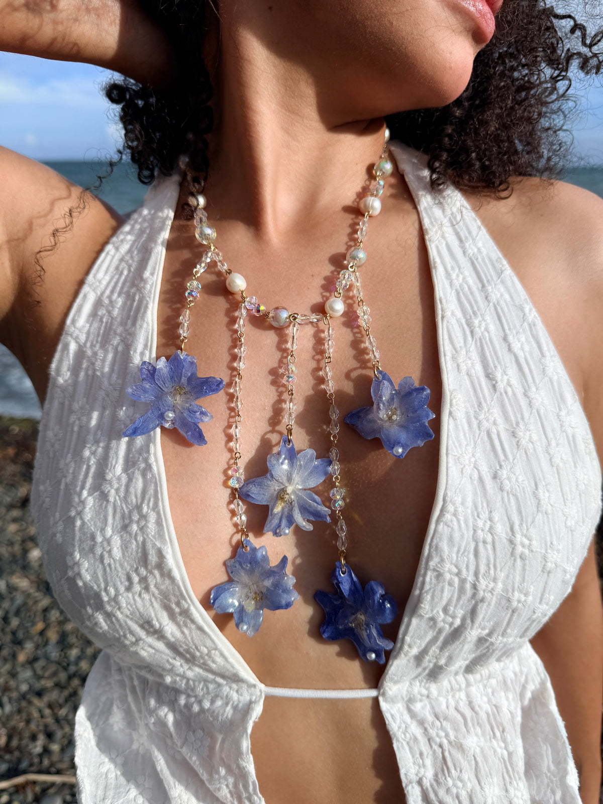 Delphinium Cascade Necklace