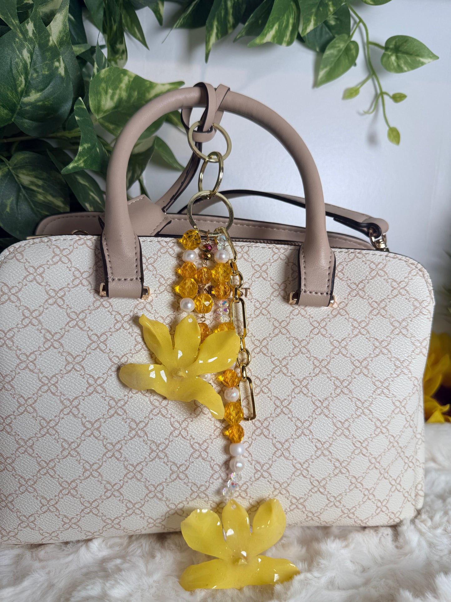Golden Dendrobium Bag Charm