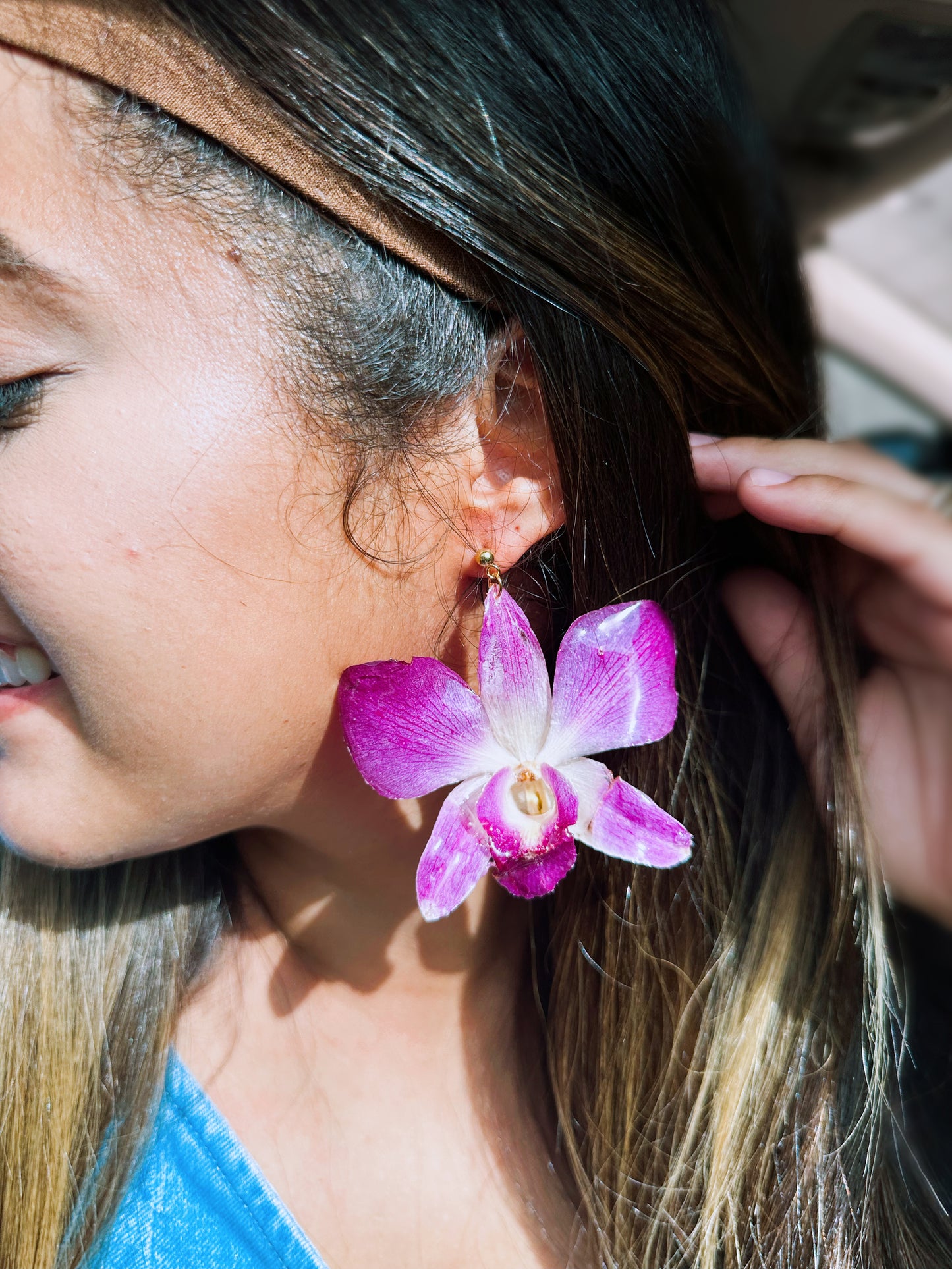 Dendrobium Purple/Pink earings