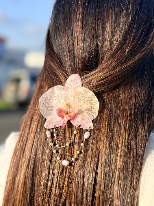 Pearl Orchid Hair Clip