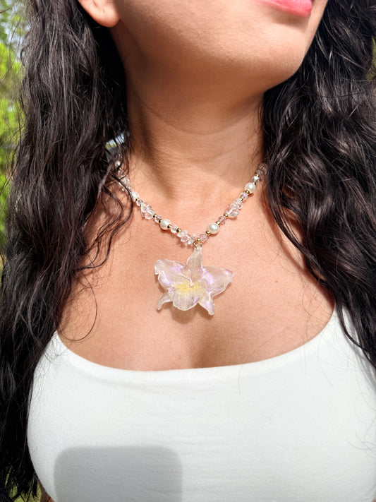 Moonveil Orchid Necklace