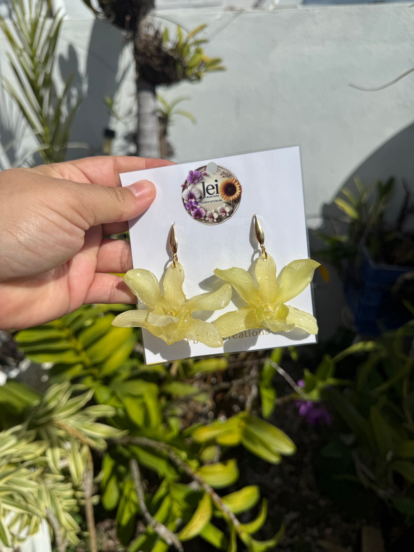 Dendrobium Orchid earings